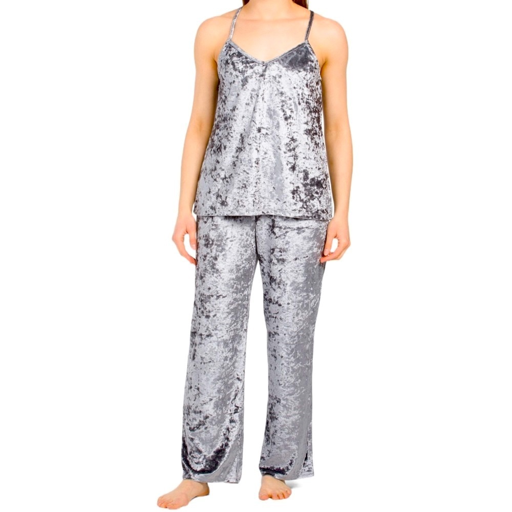 Crushed Velvet Cami PJ Set Size S